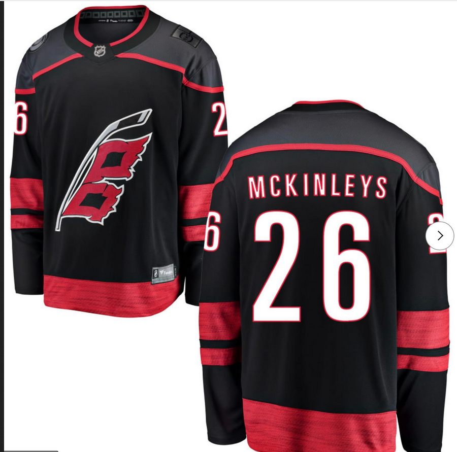 Men Carolina Hurricanes #26 Mckinleys black 2026 NHL Jersey
